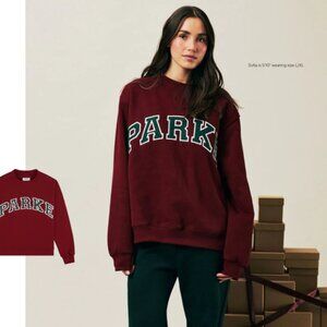 Parke HOLIDAY Varsity Fleece Mockneck Sweatshirt- NWT Size L/XL